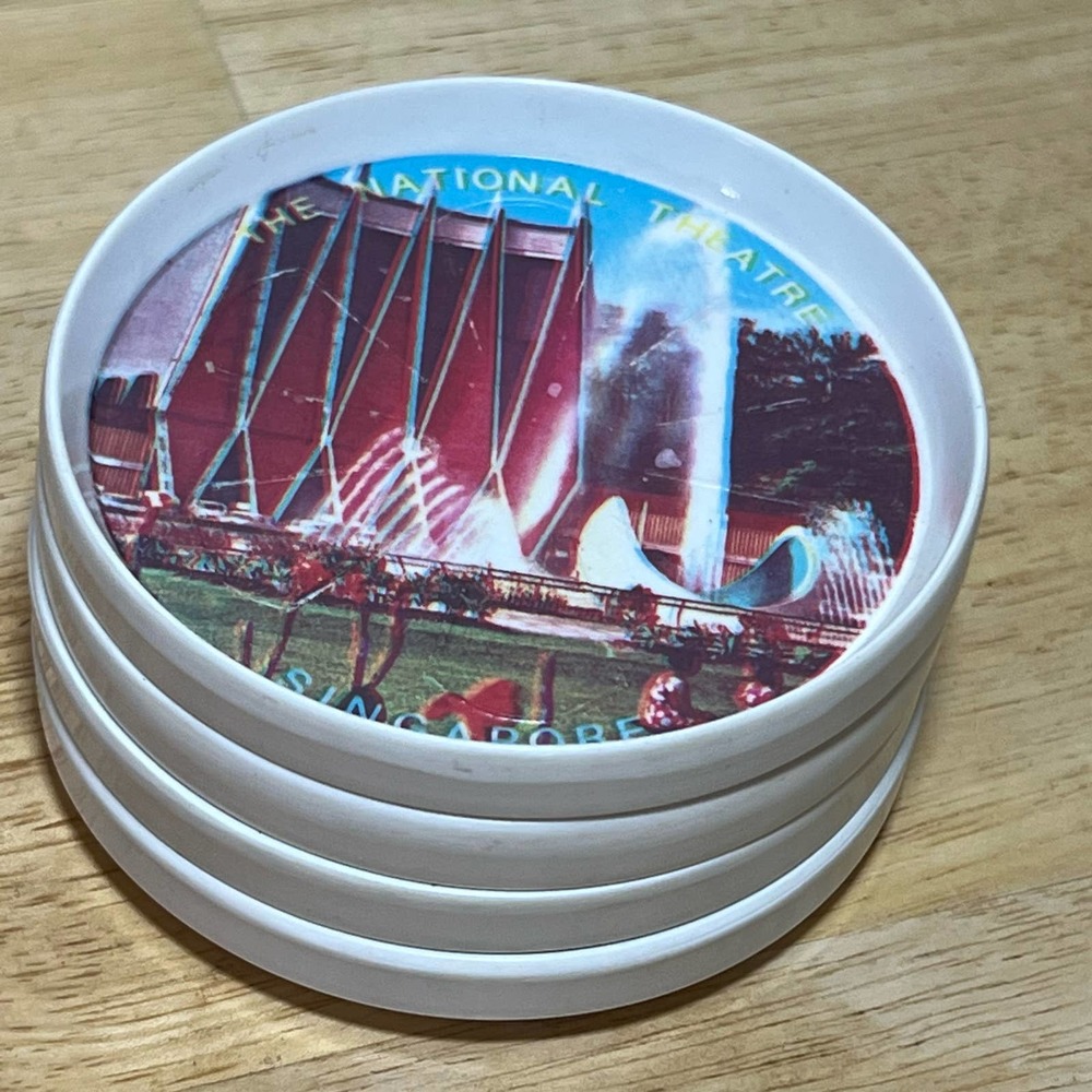 Vintage Singapore Totar Melamine ware no. two plastic coasters